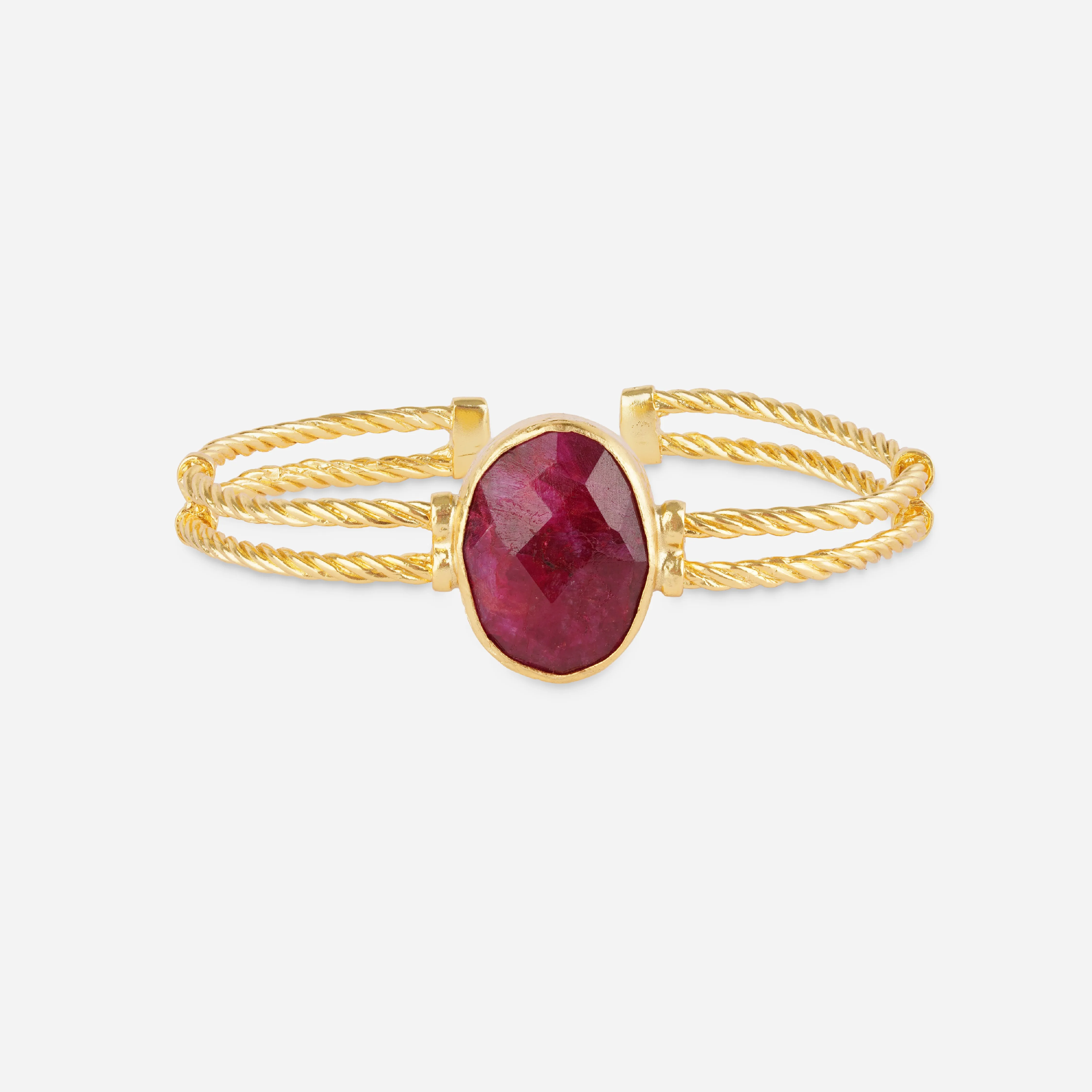 Ruby Coloured Stone Adjustable Cuff sold by 7879 product image thumbnail 4