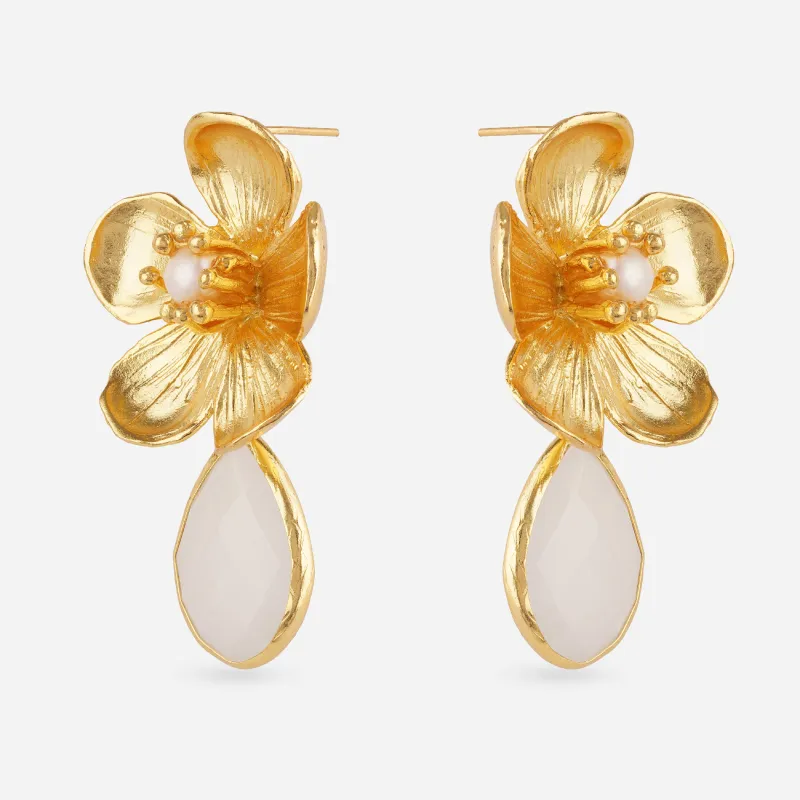 Majorca Pearl Floral Drop Earrings made by 7879
