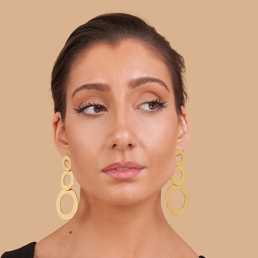 Hammered Gold Circle Drop Earrings sold by 7879 product image thumbnail 4