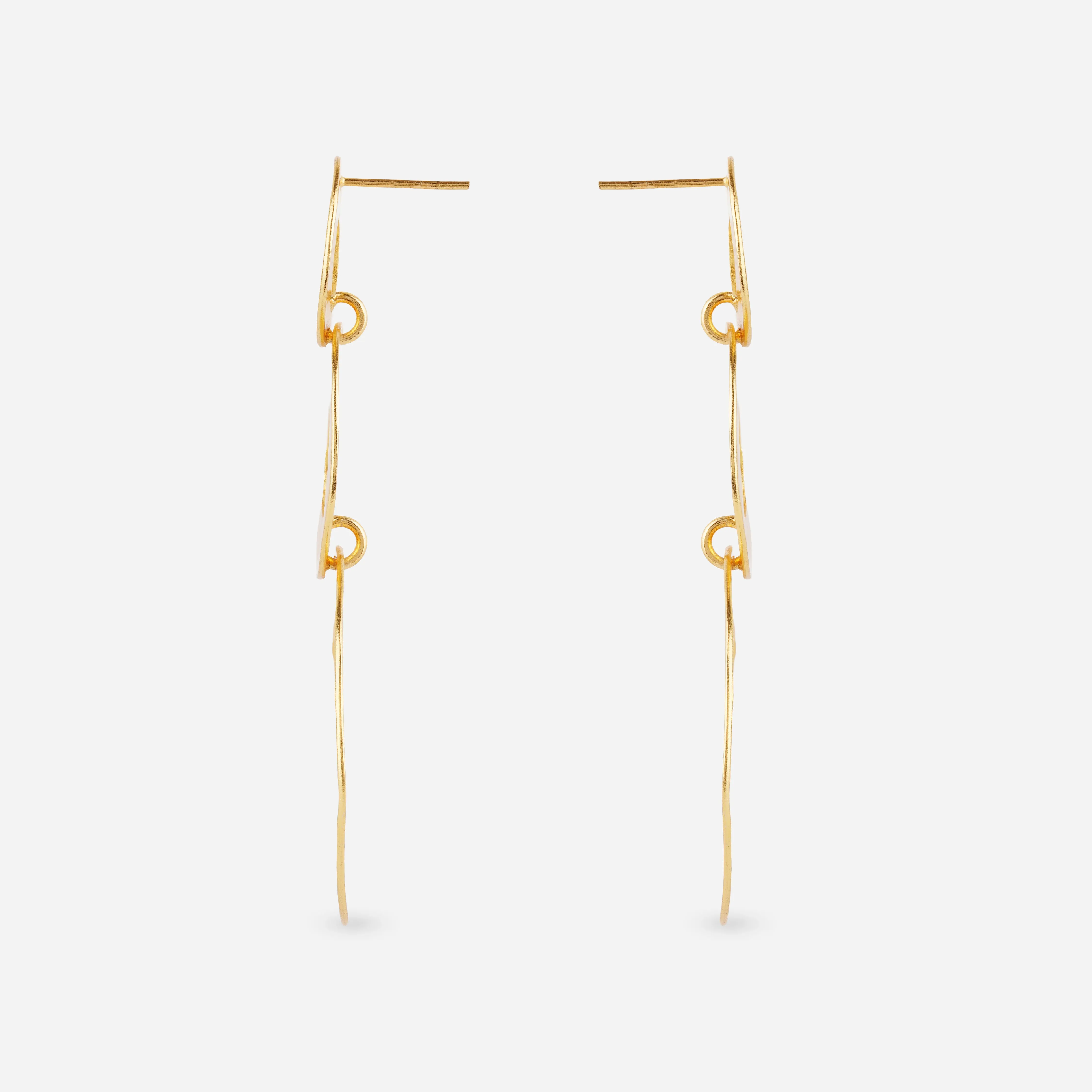 Hammered Gold Circle Drop Earrings sold by 7879 product image thumbnail 5