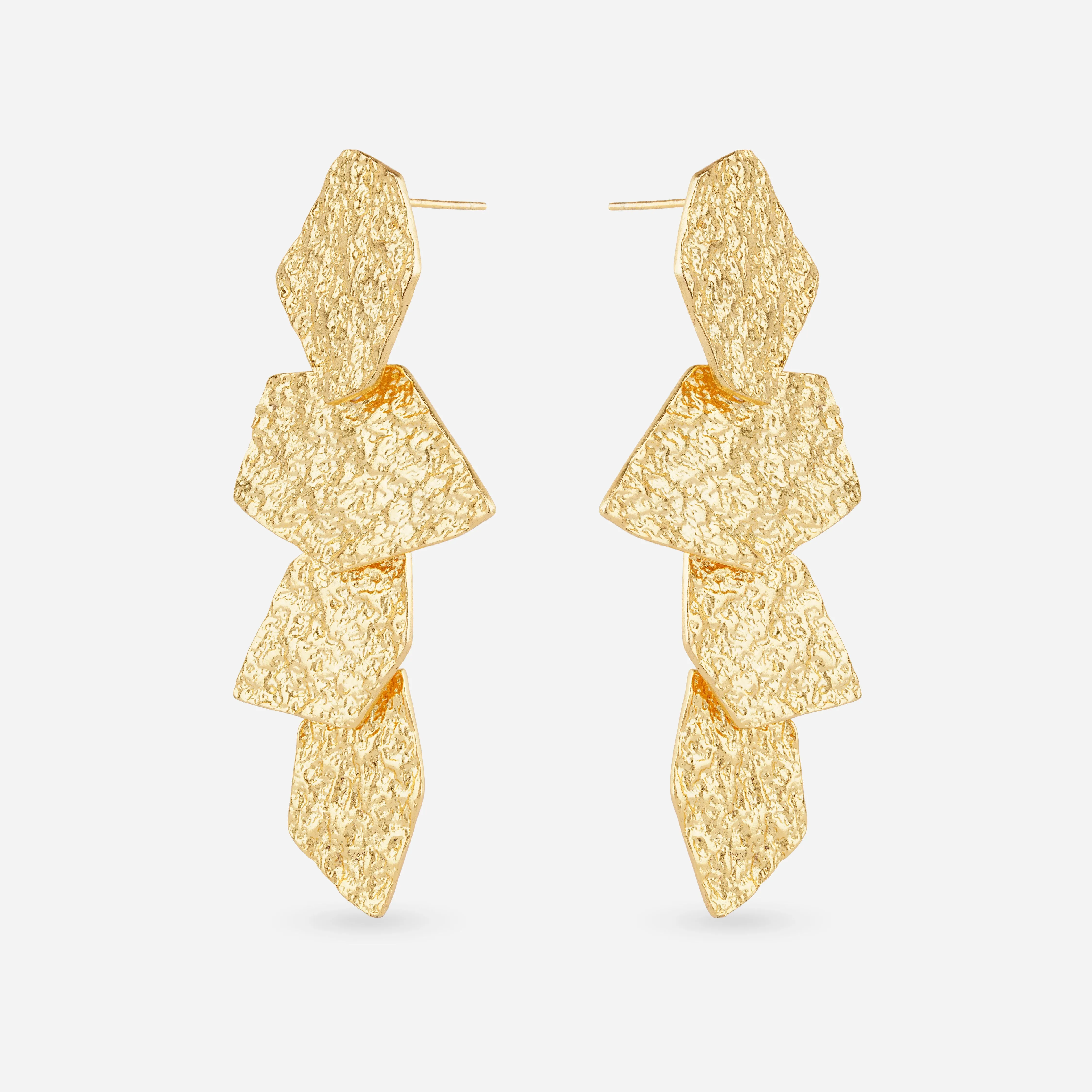 Crushed Gold Texture Drop Earrings sold by 7879