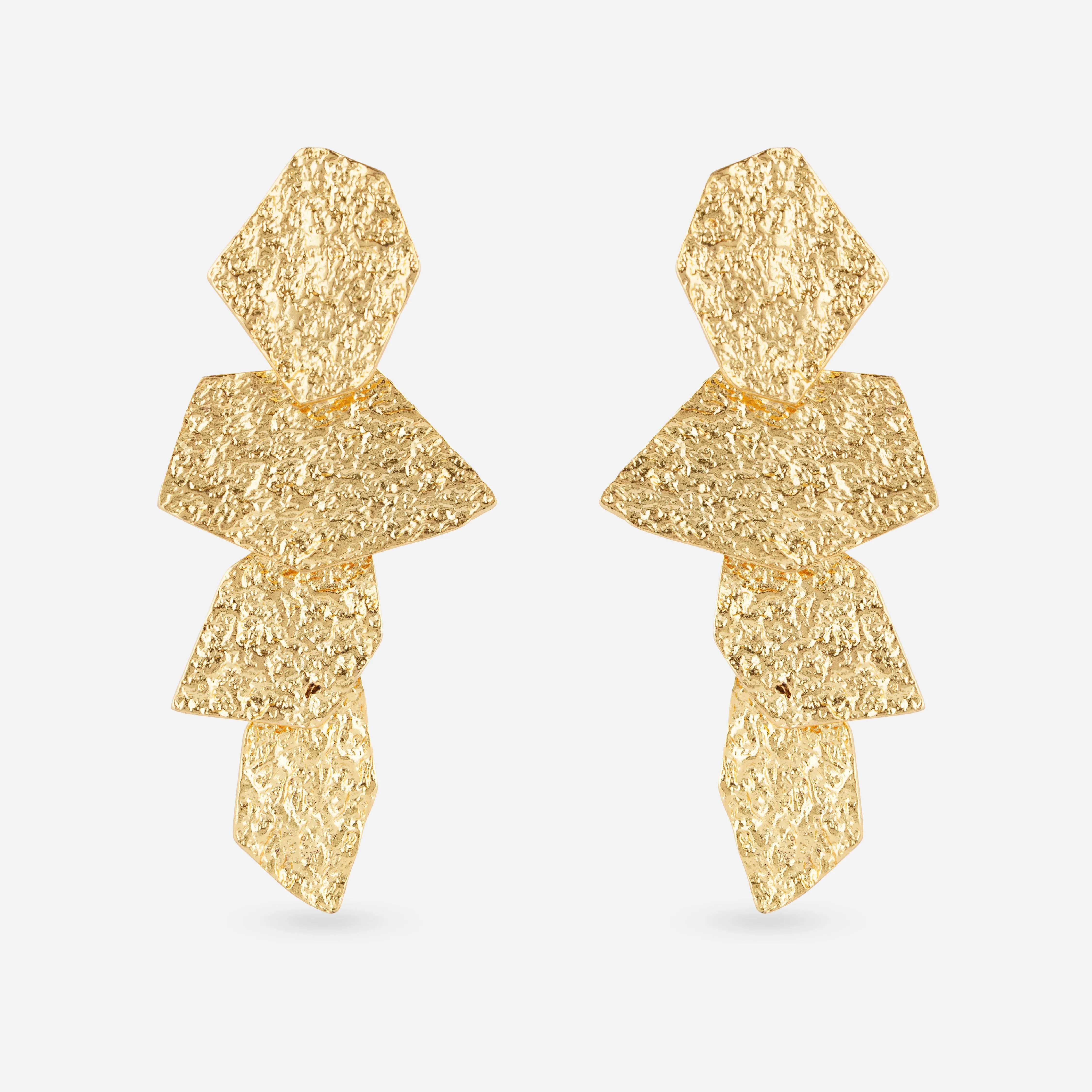 Crushed Gold Texture Drop Earrings sold by 7879 product image thumbnail 3