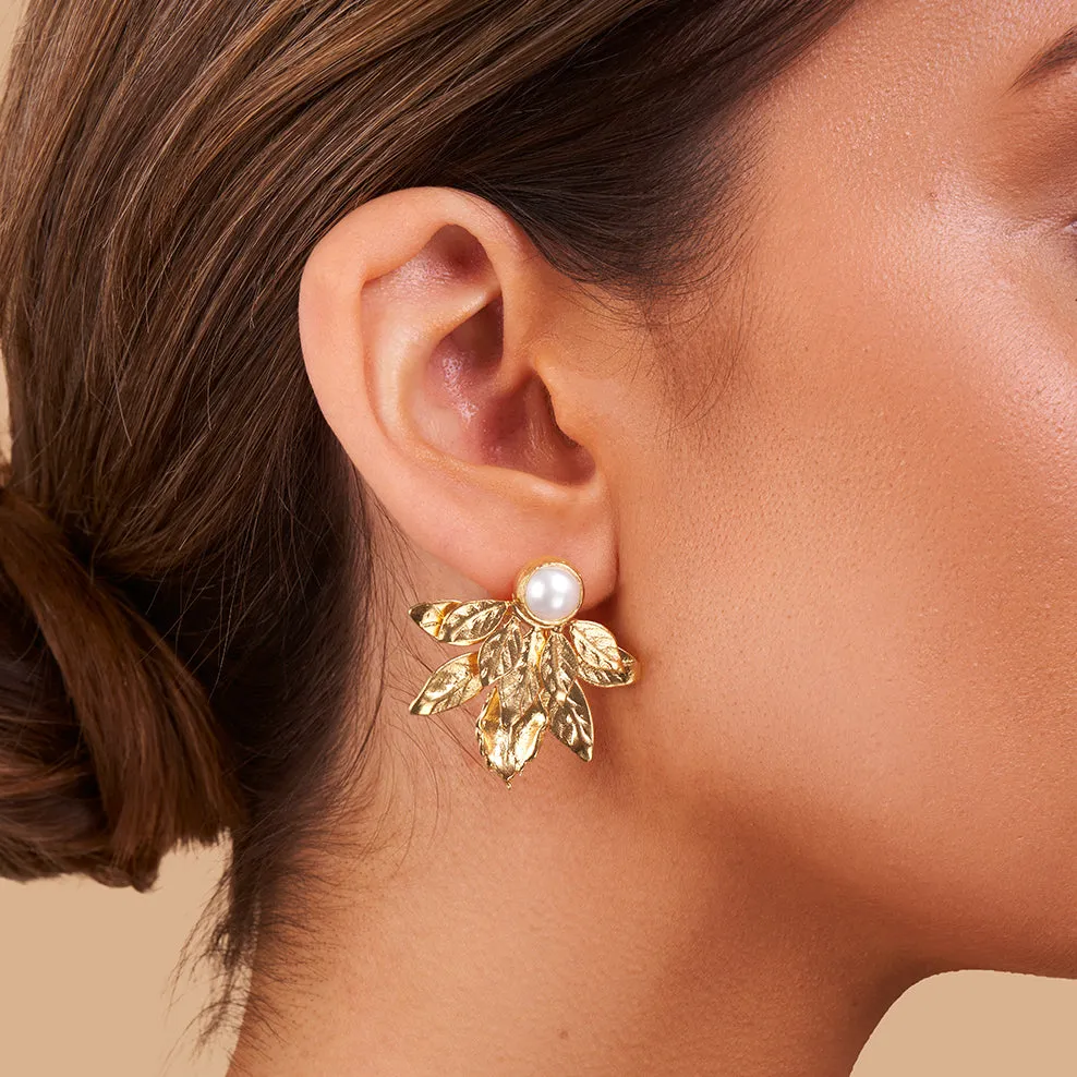 Majorca Pearl Leaf Earrings sold by 7879 product image thumbnail 2