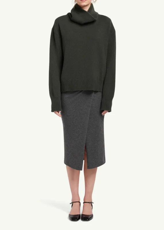 Moss Rollneck Jumper sold by Cashmere in Love