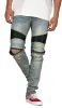 Indigo Moto Zipper Jeans sold by Hyper Denim