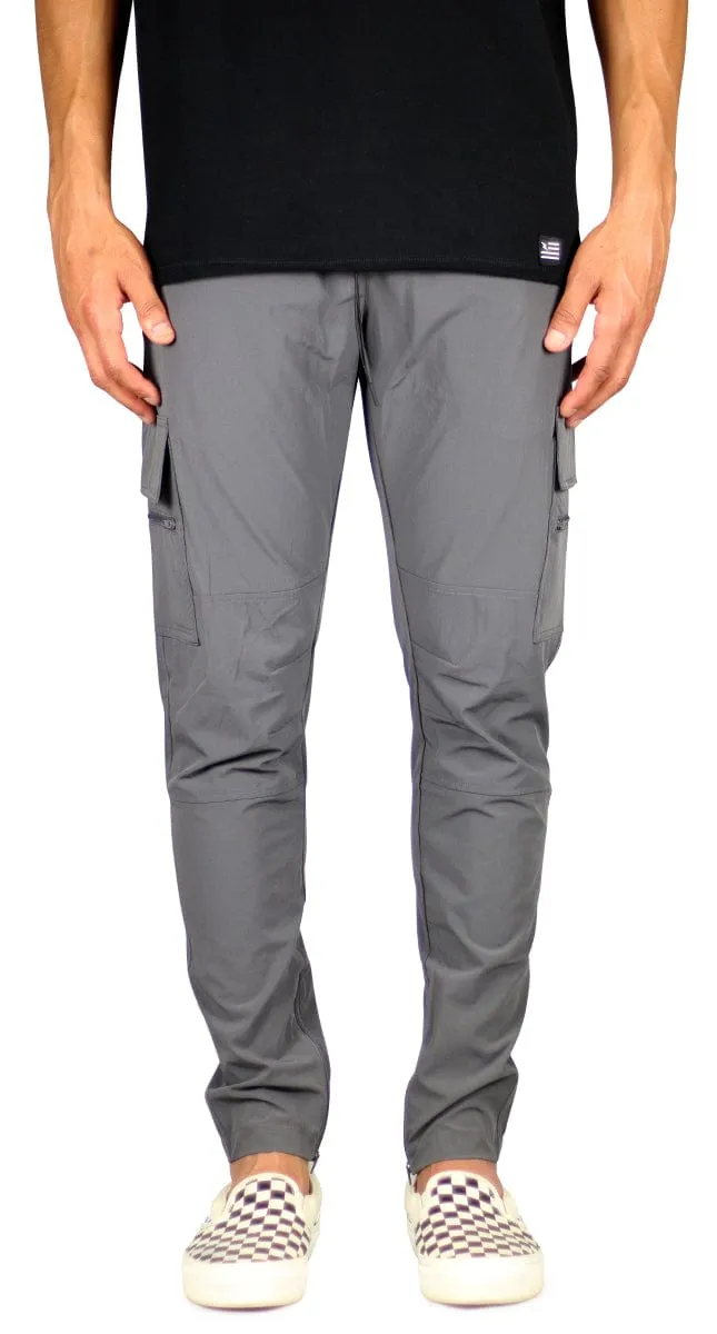 Charcoal Cool Nylon Zipper Pants sold by Hyper Denim