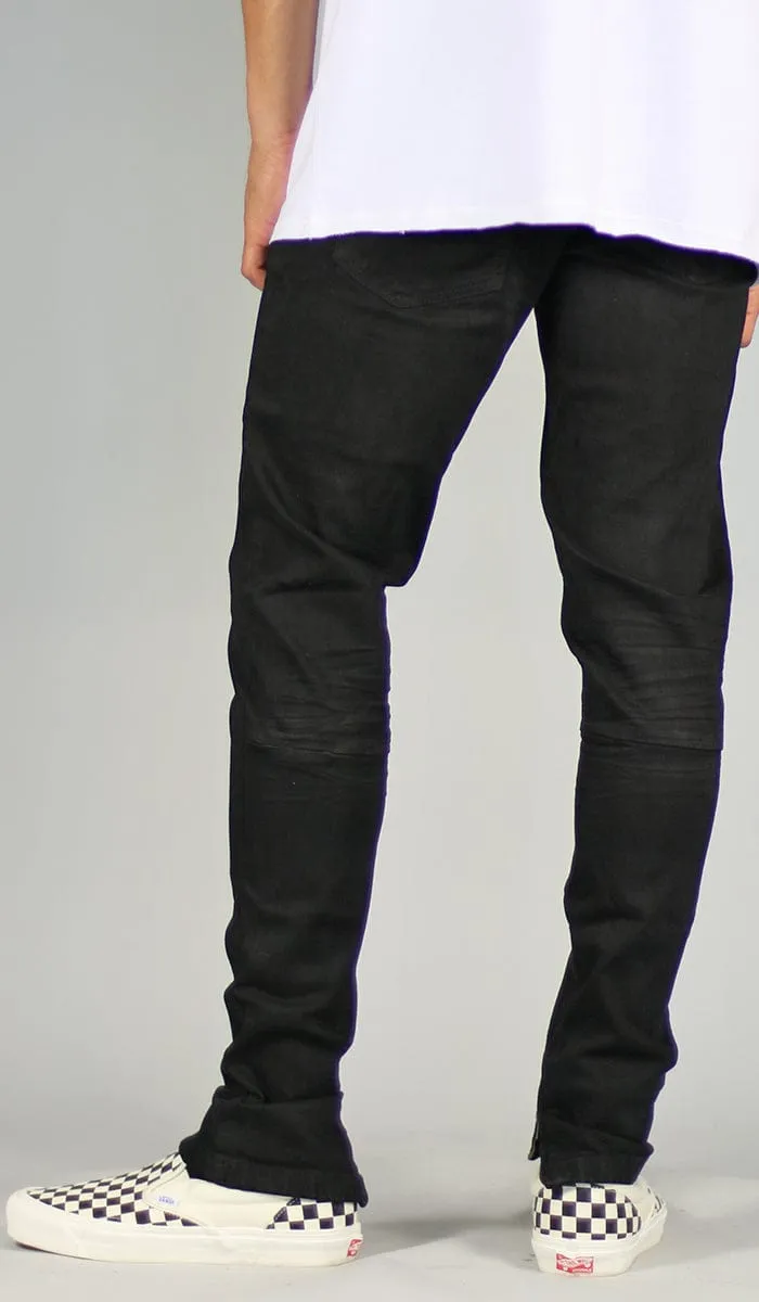 Jet Black Stack Zipper Jeans sold by Hyper Denim product image thumbnail 5