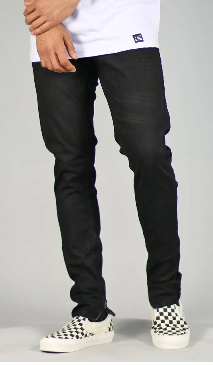 Jet Black Stack Zipper Jeans sold by Hyper Denim product image thumbnail 2