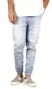 LT.Blue Drop Crotch Denim Joggers sold by Hyper Denim