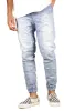 LT.Blue Drop Crotch Denim Joggers sold by Hyper Denim