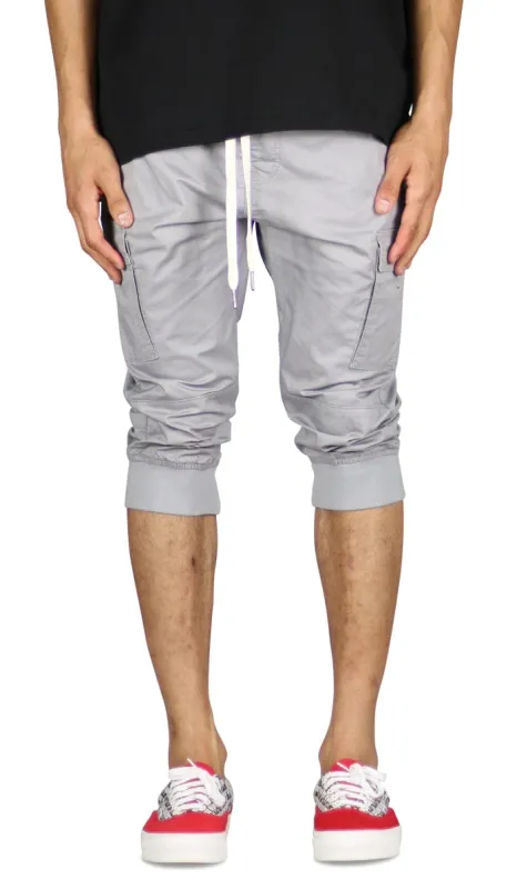 Gray Cargo Jogger Shorts sold by Hyper Denim