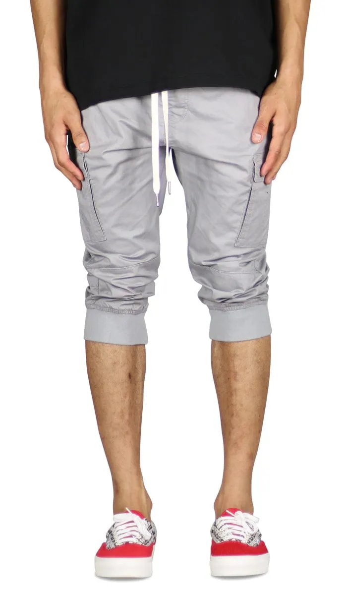 Gray Cargo Jogger Shorts sold by Hyper Denim