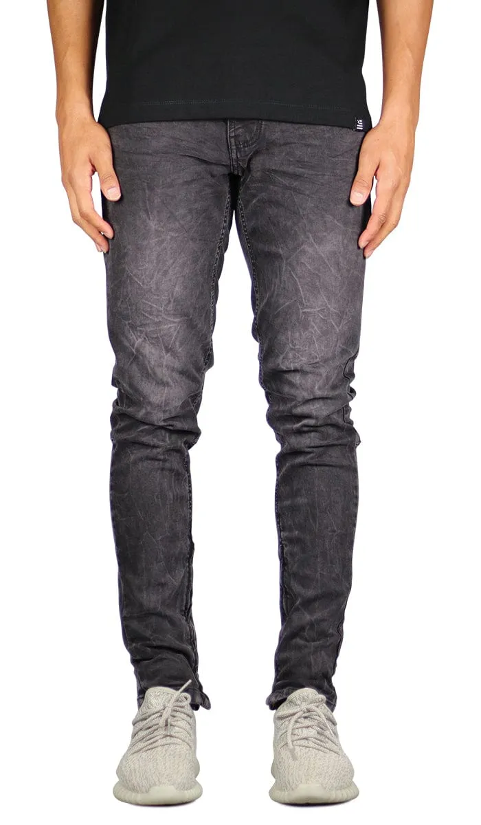 Fade Black Stack Zipper Jeans sold by Hyper Denim
