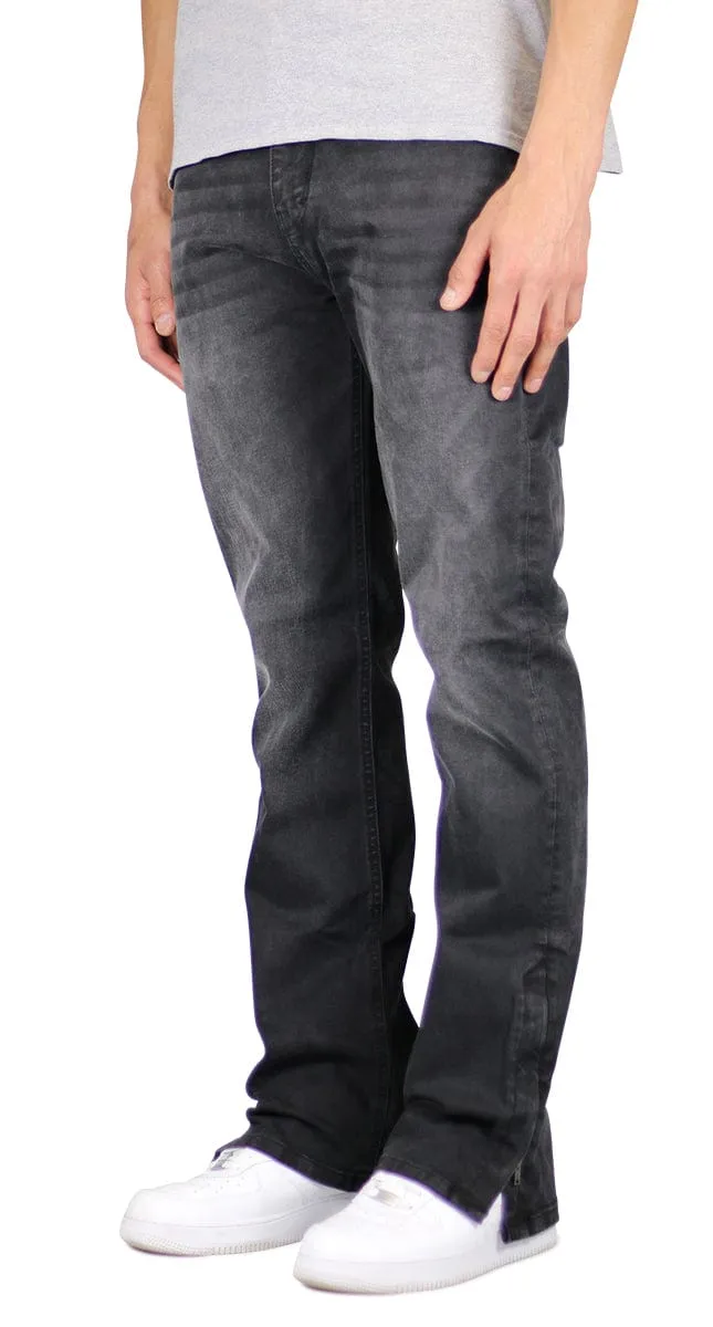 Black Flare Zipper Jeans sold by Hyper Denim product image thumbnail 2