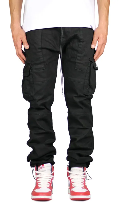Black Straight Cargo Pants sold by Hyper Denim