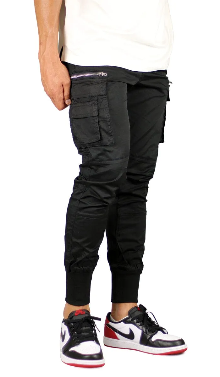 Black Cool Cargo Joggers sold by Hyper Denim product image thumbnail 4