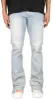 LT. Blue Flare Zipper Jeans sold by Hyper Denim