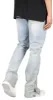 LT. Blue Flare Zipper Jeans sold by Hyper Denim
