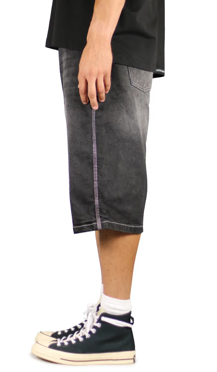 Black Baggy Skater Jorts sold by Hyper Denim product image thumbnail 3