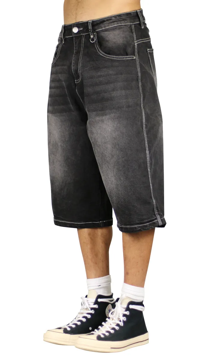 Black Baggy Skater Jorts sold by Hyper Denim product image thumbnail 4