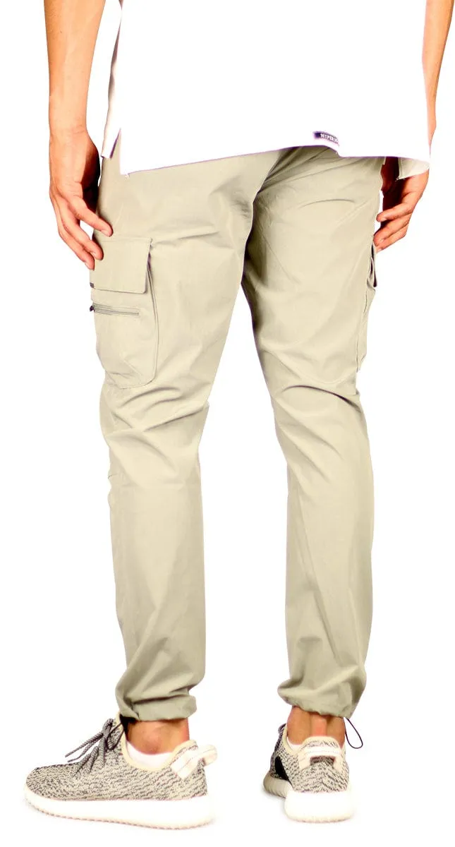 Taupe Cool Nylon Cargo Pants sold by Hyper Denim product image thumbnail 4