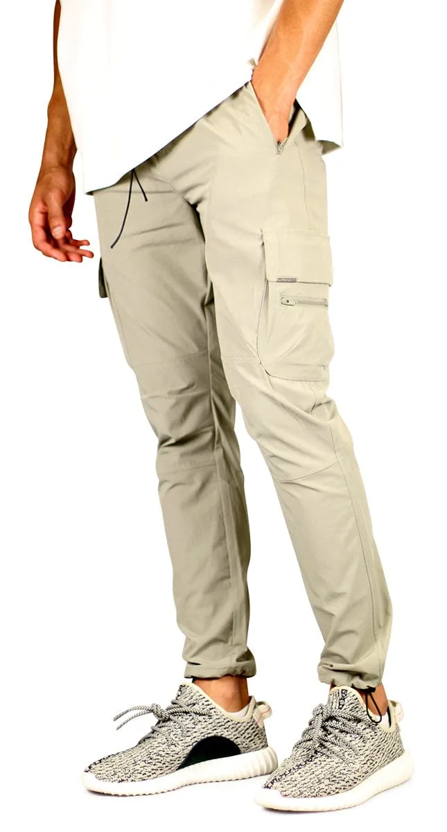 Taupe Cool Nylon Cargo Pants sold by Hyper Denim product image thumbnail 5