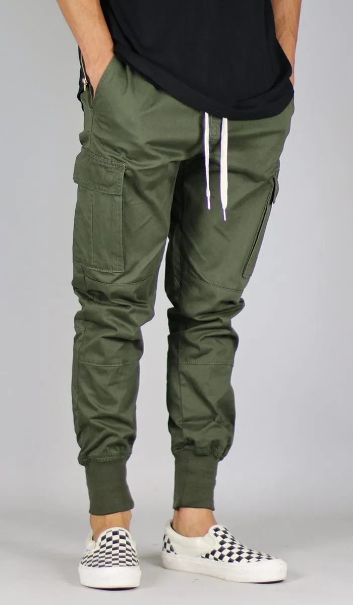 Olive Cargo Joggers sold by Hyper Denim product image thumbnail 5