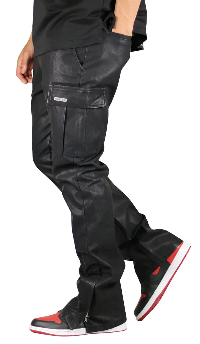 Leather Flare Zipper Pants sold by Hyper Denim product image thumbnail 4