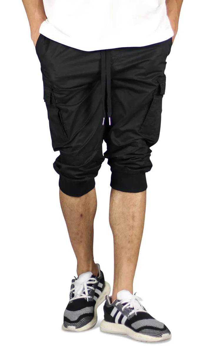 Black Cargo Jogger Shorts sold by Hyper Denim product image thumbnail 2