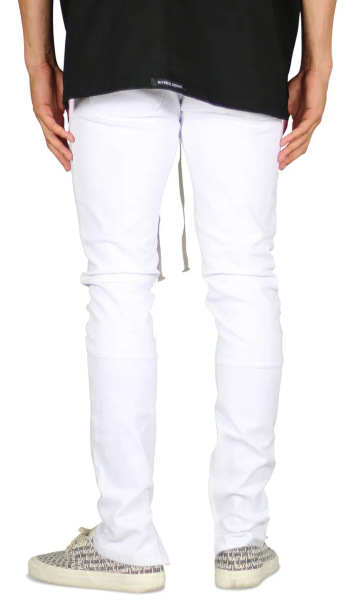 White Zipper Pants sold by Hyper Denim product image thumbnail 4