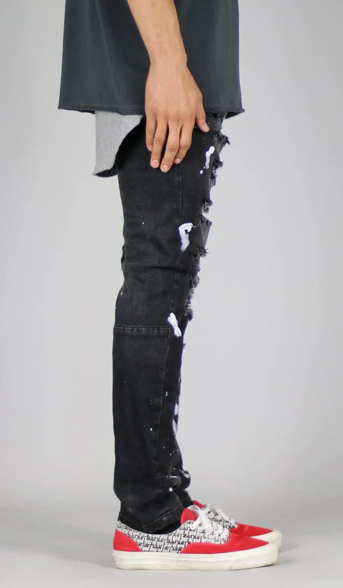 Black Rag Splatter Jeans sold by Hyper Denim product image thumbnail 3