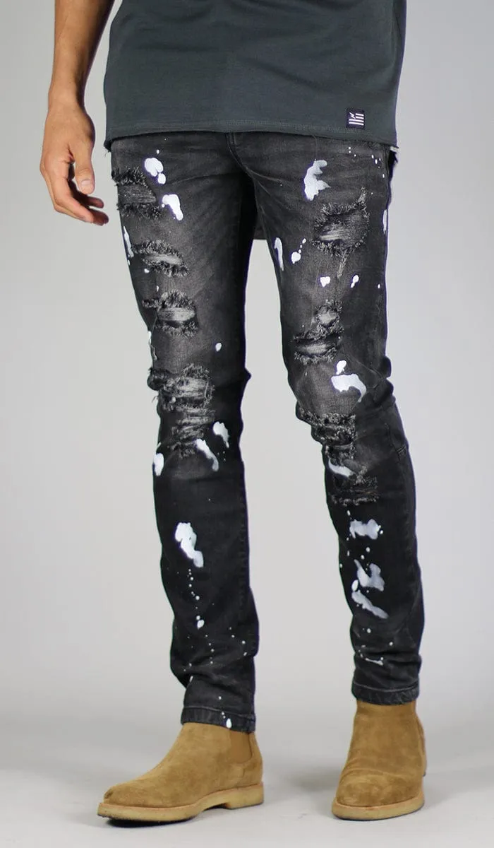 Black Rag Splatter Jeans sold by Hyper Denim product image thumbnail 5