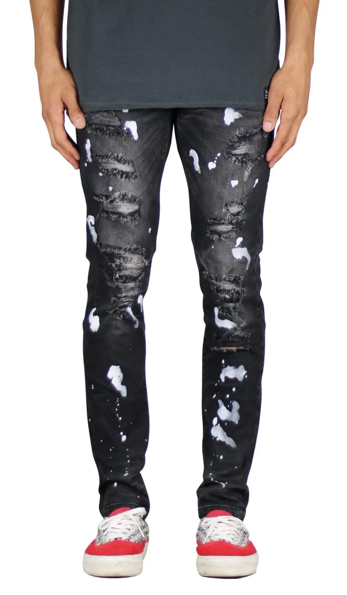 Black Rag Splatter Jeans sold by Hyper Denim