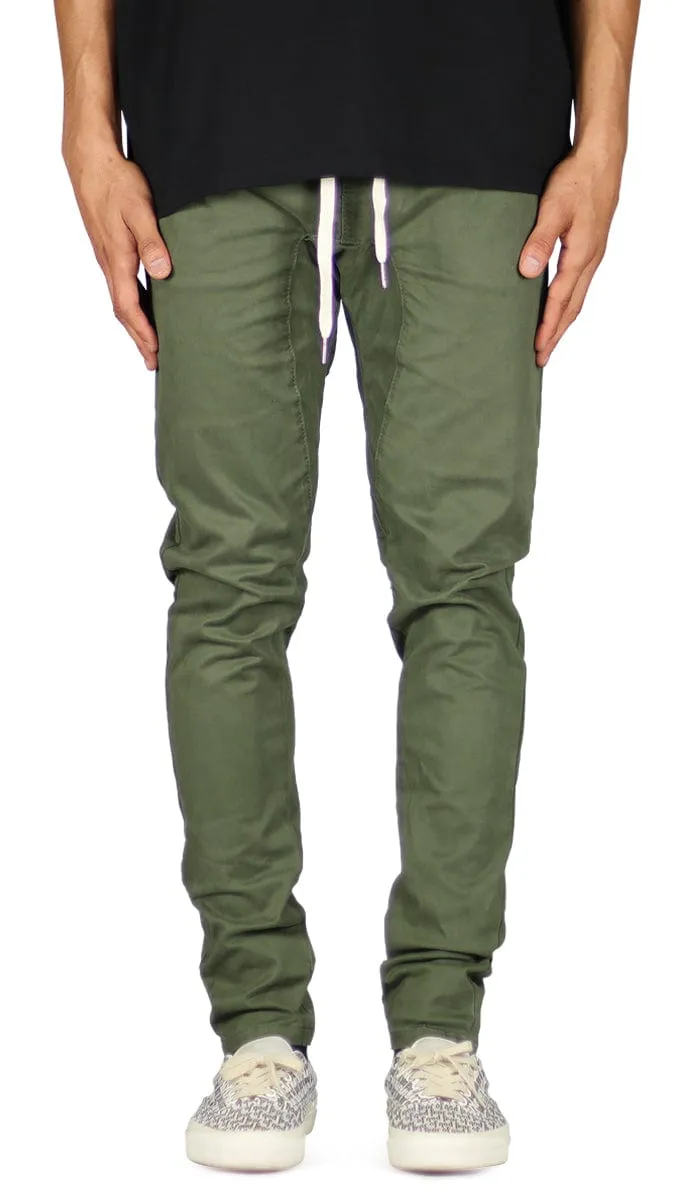 Olive Drop Crotch Pants sold by Hyper Denim