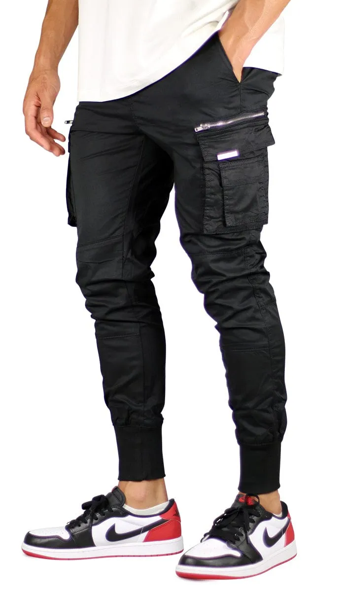 Black Cool Cargo Joggers sold by Hyper Denim product image thumbnail 5
