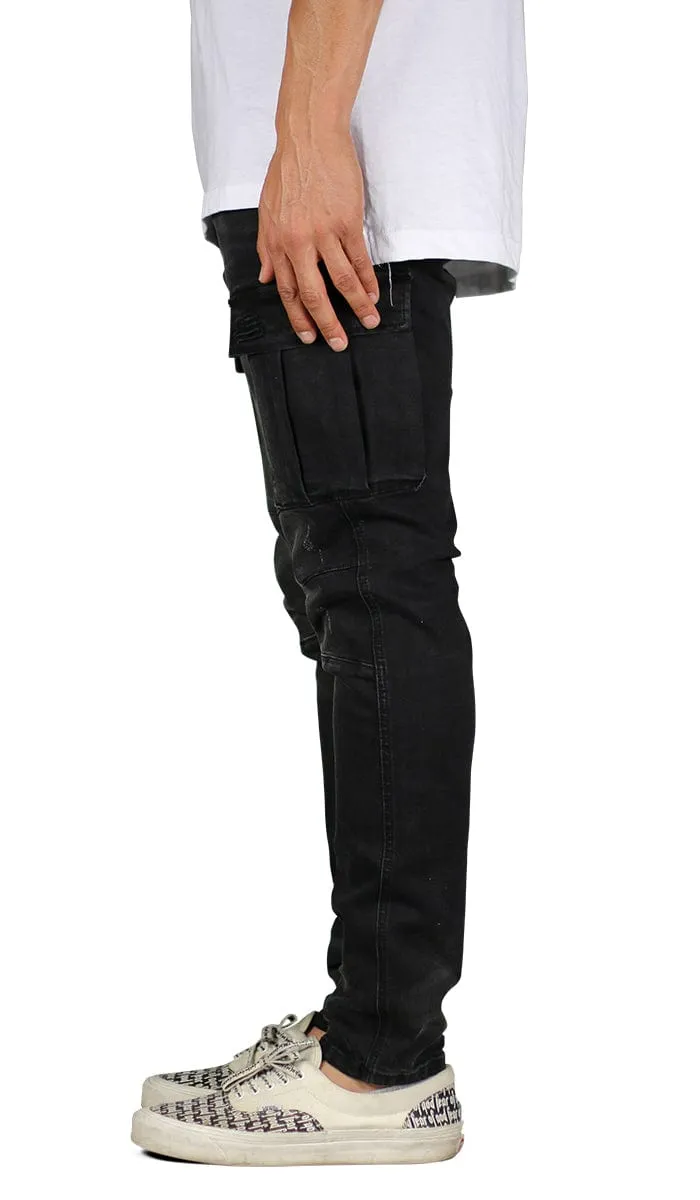 Black Cargo Jeans sold by Hyper Denim product image thumbnail 3