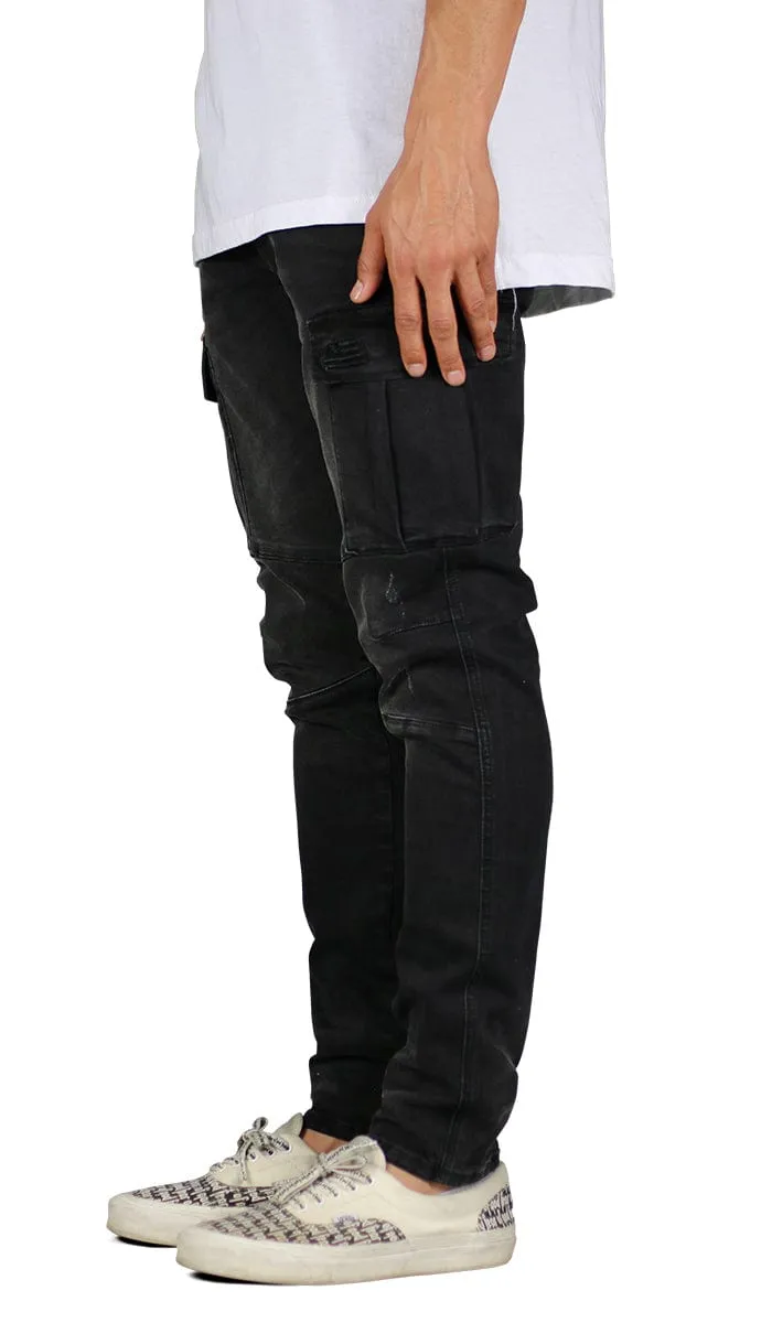 Black Cargo Jeans sold by Hyper Denim product image thumbnail 2