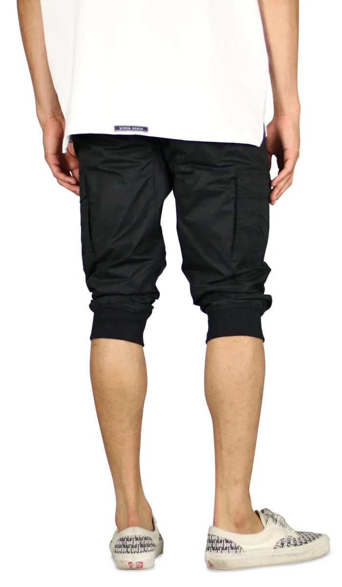 Black Cargo Jogger Shorts sold by Hyper Denim product image thumbnail 4
