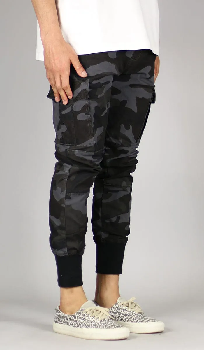 Black Camo Cargo Joggers sold by Hyper Denim product image thumbnail 3