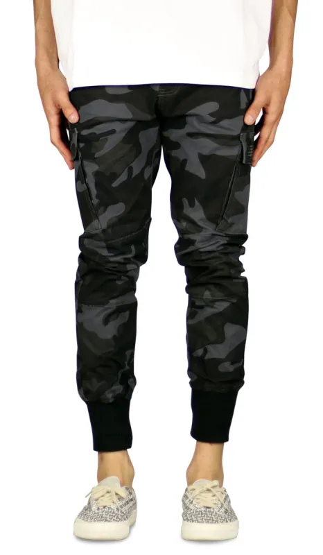 Black Camo Cargo Joggers sold by Hyper Denim