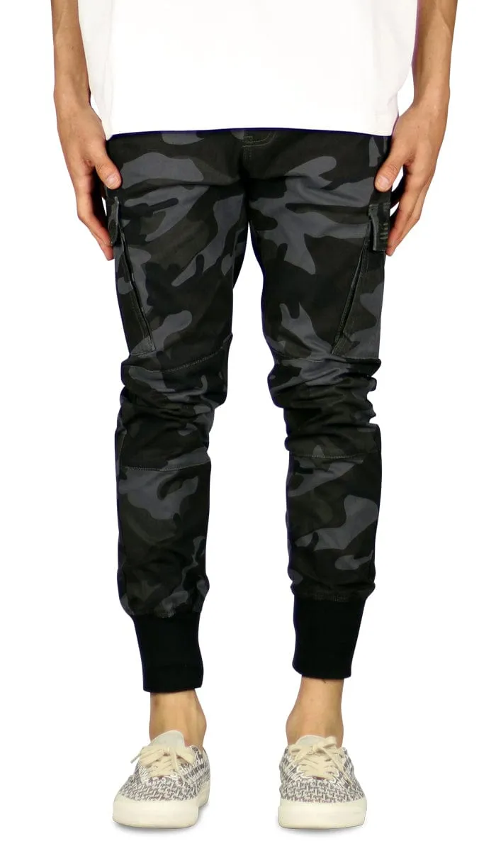 Black Camo Cargo Joggers sold by Hyper Denim