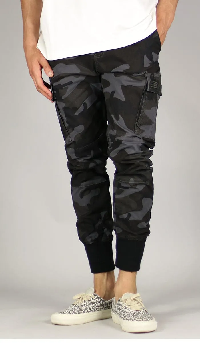 Black Camo Cargo Joggers sold by Hyper Denim product image thumbnail 2