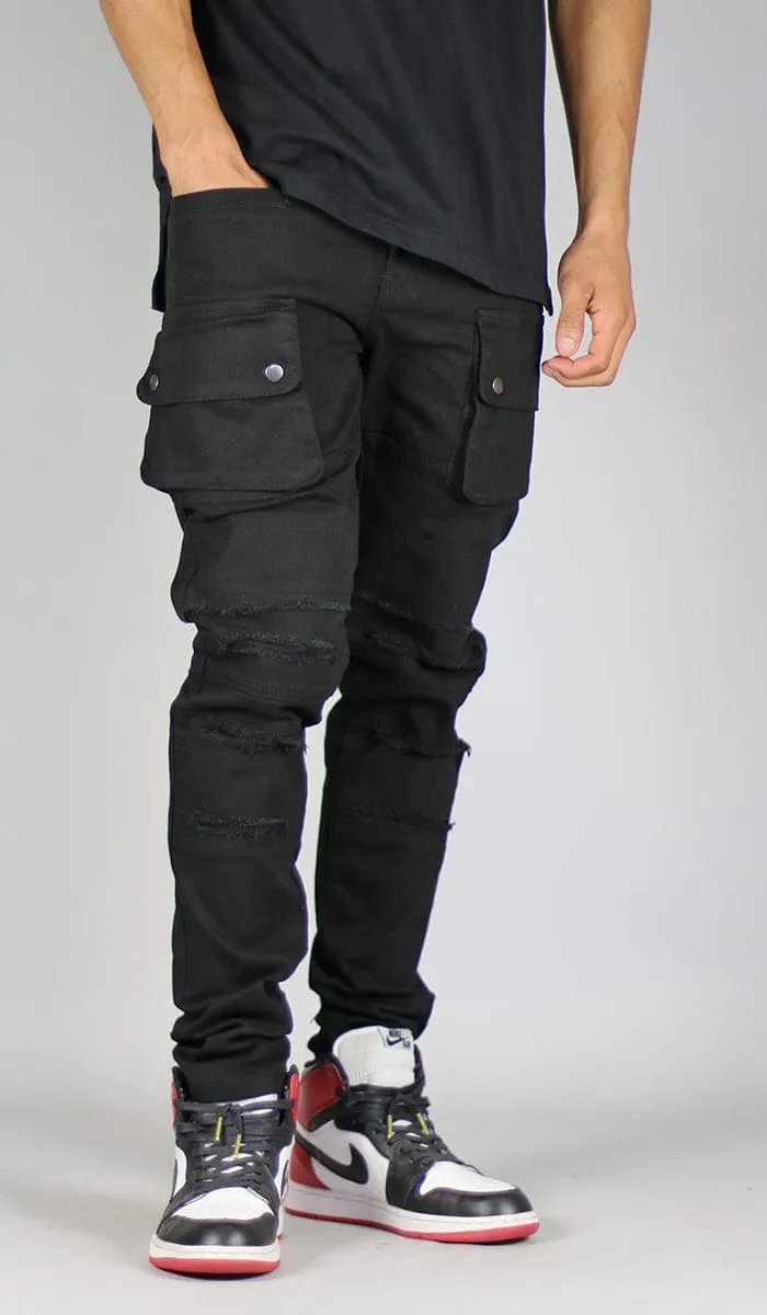 Black Cargo Pants sold by Hyper Denim product image thumbnail 5