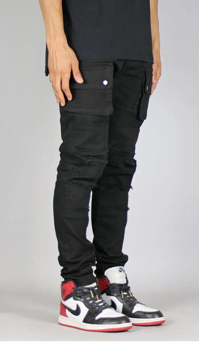 Black Cargo Pants sold by Hyper Denim product image thumbnail 2