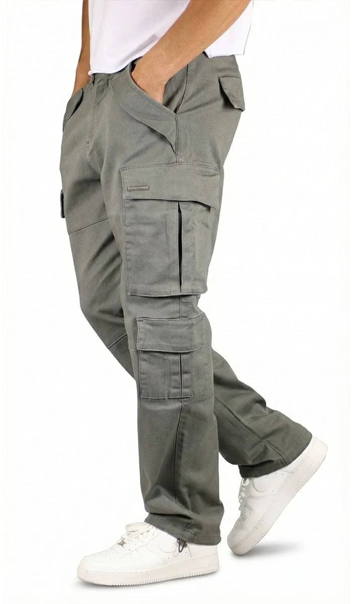 Dark Gray Loose Fit Cargo Pants sold by Hyper Denim product image thumbnail 5