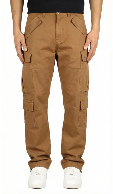 Tobacco Brown Loose Fit Cargo Pants sold by Hyper Denim