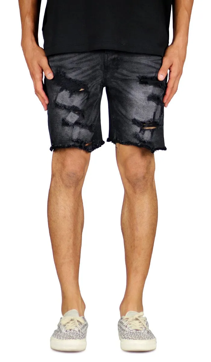 Black Thrasher Denim Shorts sold by Hyper Denim