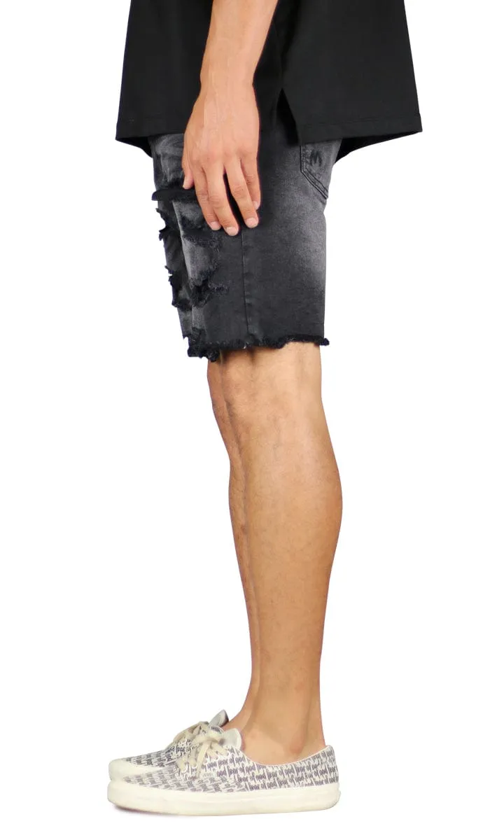 Black Thrasher Denim Shorts sold by Hyper Denim product image thumbnail 3