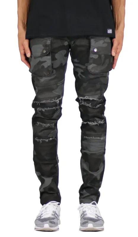 Black Camo Cargo Pants sold by Hyper Denim