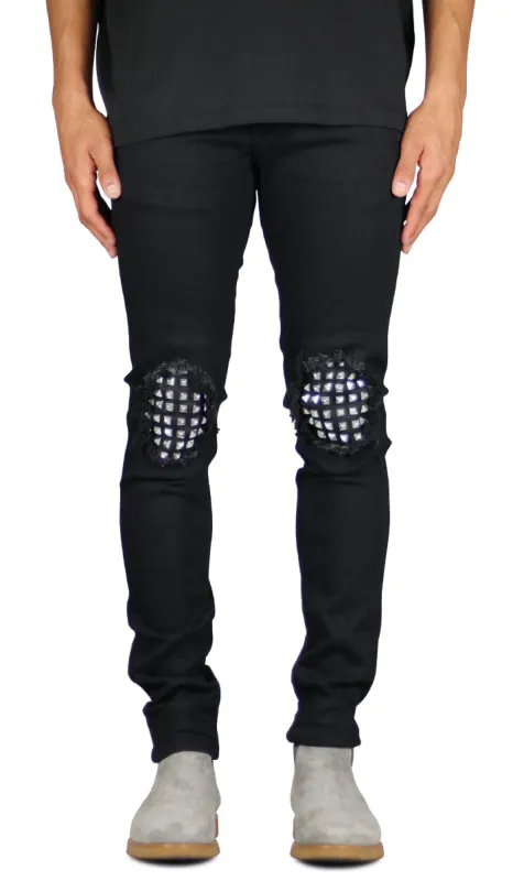 Jet Black Studded Jeans sold by Hyper Denim